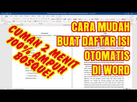 CARA MEMBUAT DAFTAR ISI OTOMATIS DOKUMEN SKRIPSI ATAU MAKALAH DI WORD