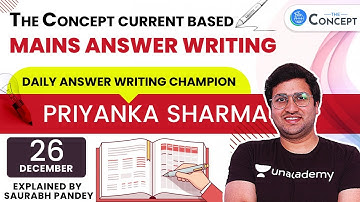 26-Dec | The Concept Current Based Daily Answer Writing for Mains 2020 | Saurabh Pandey