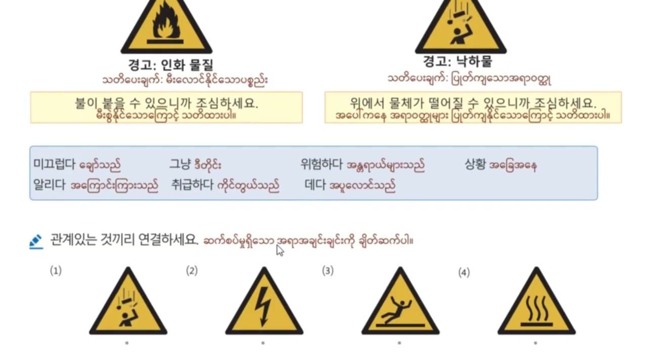 EPS သင်ရိုးသစ် 어휘,문법,대화(အခန်း-၅၃)