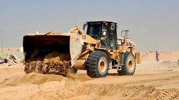 Cat 966H Big Wheelloader | Work At Ground Level | How To Ground Level.