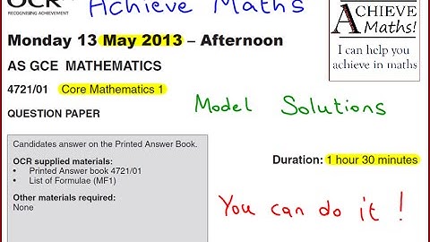 A-level Maths OCR June 2013 Core Mathematics 1 C1 (complete paper)