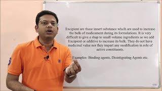Excipients (Additive) = Definition of Excipient (HINDI) @Pharmacy Dictionary By Pushpendra Patel