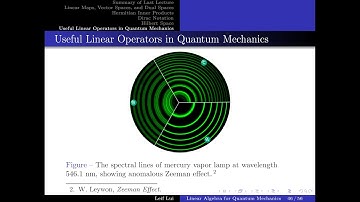 Mathematical Structure of Quantum Theory Lecture 2: Linear Algebra for Quantum Mechanics