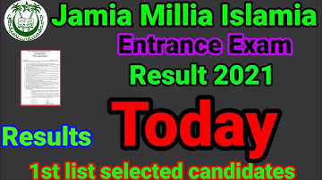 jamia 1st list selected candidates result 2021 || jamia admission section 2021-22 || jamia results