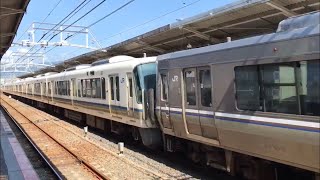 223系6000番台 + 221系 快速 甲子園口駅通過