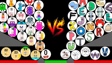 26 ALPHABET LORE VS 26 NUMBERBLOCKS Marble Race in Algodoo - Who will be the CHAMPION?