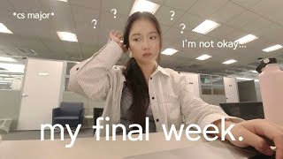 FINALS STUDY VLOG | 12 hours of studying, camping in the library, getting sick..