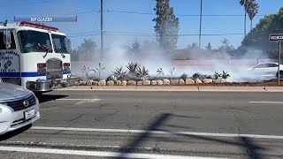 San Marcos High School teacher helps put out fire in front of school