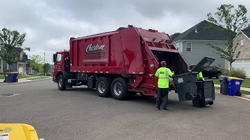Custom Disposal Mack MRU Ribbed Heil Formula 5000 Rear Load Garbage Truck In Action!