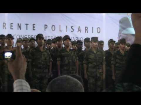النشيد الوطني خلال افتتاح أشغال المؤتمر الاستثنائي لجبهة البوليساريو