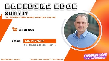 Sustainable DEX Token Liquidity: A Structured Product Framework - Jan Pevzner, Founder, Exchequer Fi