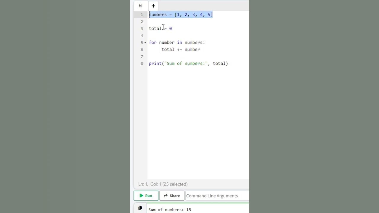 Python to calculate the sum of numbers in 1 min #Python #for #lists ...