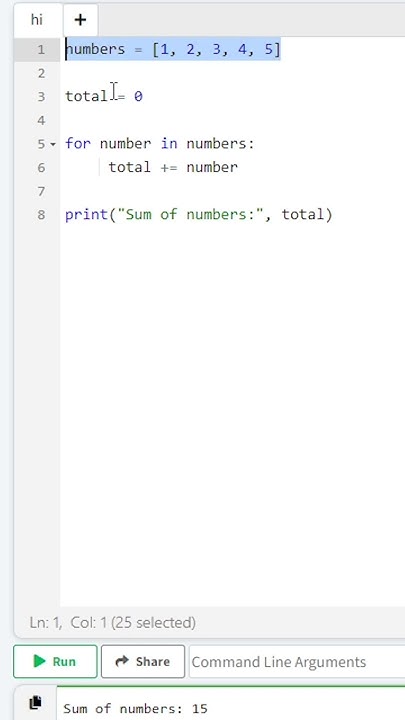 Python to calculate the sum of numbers in 1 min #Python #for #lists ...