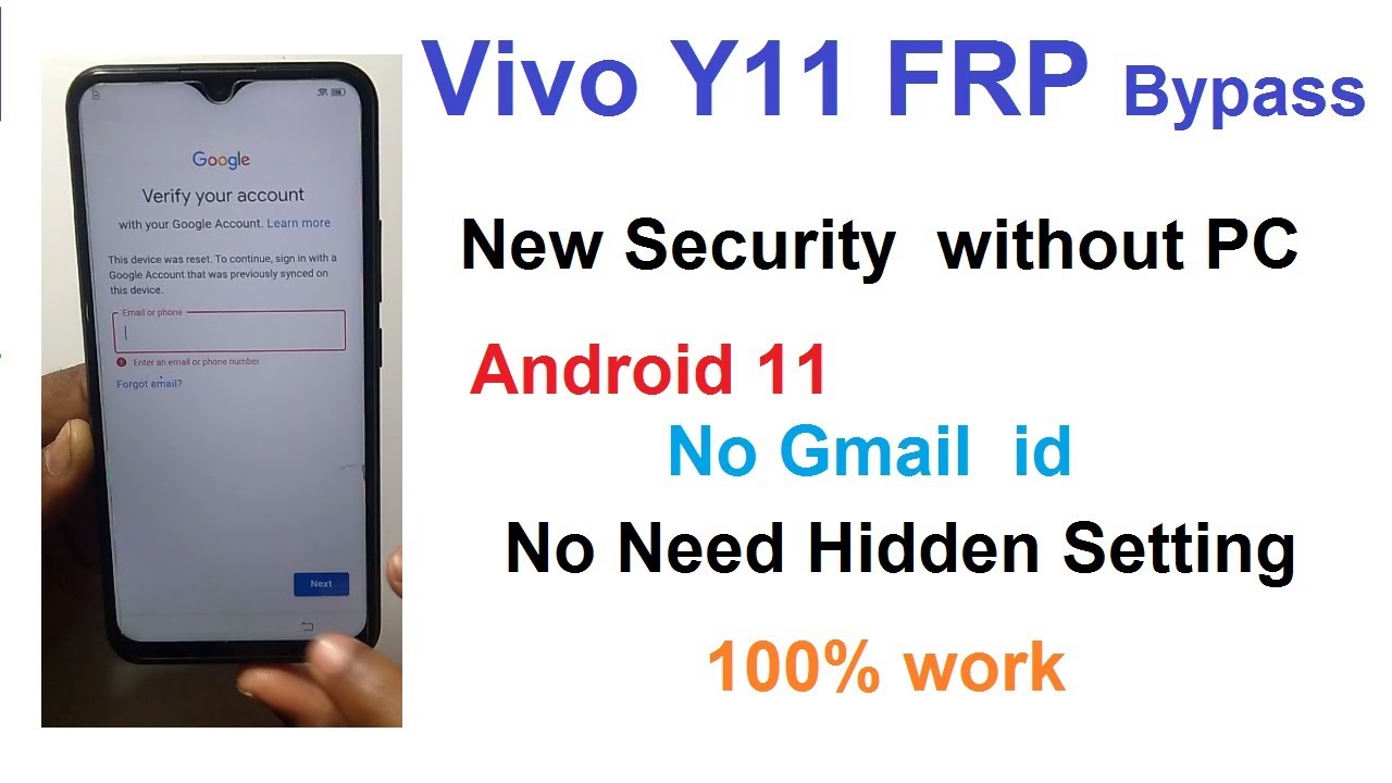 Vivo New Phone Android 11 FRP Bypass ViVO Y11 Google Account Unlock No
