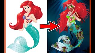 Disney Princess Ariel as Zombie 😱 The little Mermaid horror transformation|| Halloween makeup