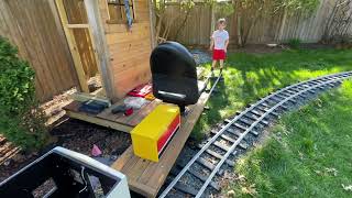 Backyard Railroad Train Station Track Extension Test Fit