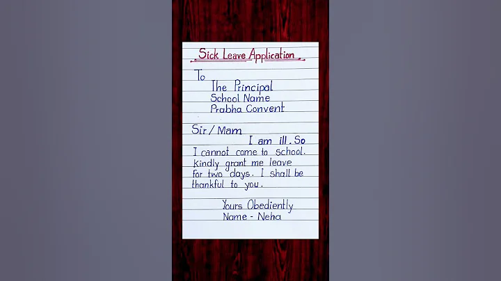 Application For Sick Leave/Application For Sick Leave/ #shorts #application #shortvideo #shortsvideo