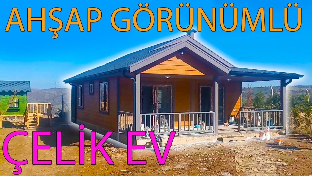 ahsap gorunumlu modern celik ev prefabrik degil youtube