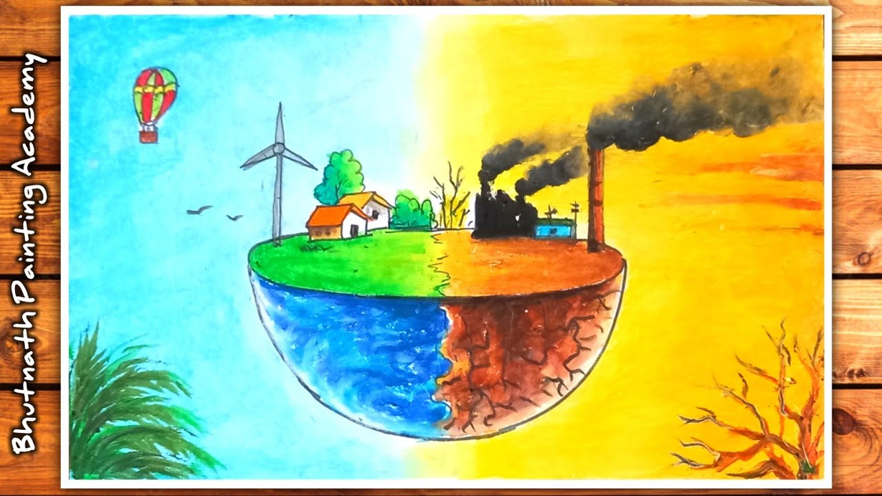 save environment save earth drawing||pollution poster painting ...