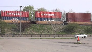CSX Q 123 Train Westbound on Raised Tracks