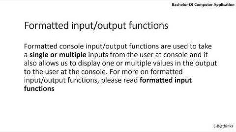 C Standard Library Functions , C - Unformatted I/O Function