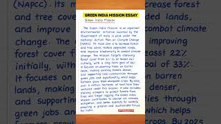 Green India Mission Essay In English Short Easy Lines For Students