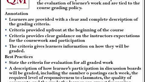 Quality Matters Standards 3 & 4
