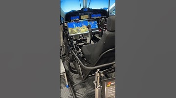 Simcraft Apex in Flight - Flight Motion Simulator shown with fixed and rotary wing controls at CEDIA