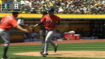 HOU@OAK: Rasmus plates Castro with long sacrifice fly