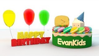 Learning Colors with 3D Birthday Cake, Happy First Birthday Evan Kids screenshot 2