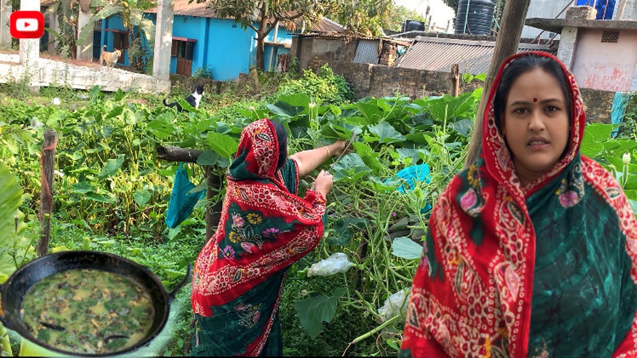 আজকে লাউ শাক দিয়ে মশুরের ডাউল রান্না করলাম || Rural Life in Bengal 