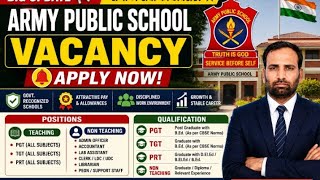 3 Army public school Teacher vacancy 2026/APS Teacher vacancy 2026