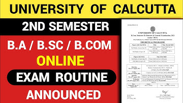 Calcutta University Bcom 2nd Semester Exam Routine Declared 2021 | CU Exam Routine 2021