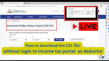 CSI file (Challan status inquiry) download process without income tax site login