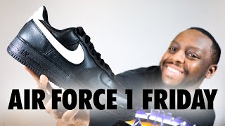 Nike Air Force 1 Retro Friday Black White On Foot Sneaker Review QuickSchopes 640 Schopes CQ0492 001