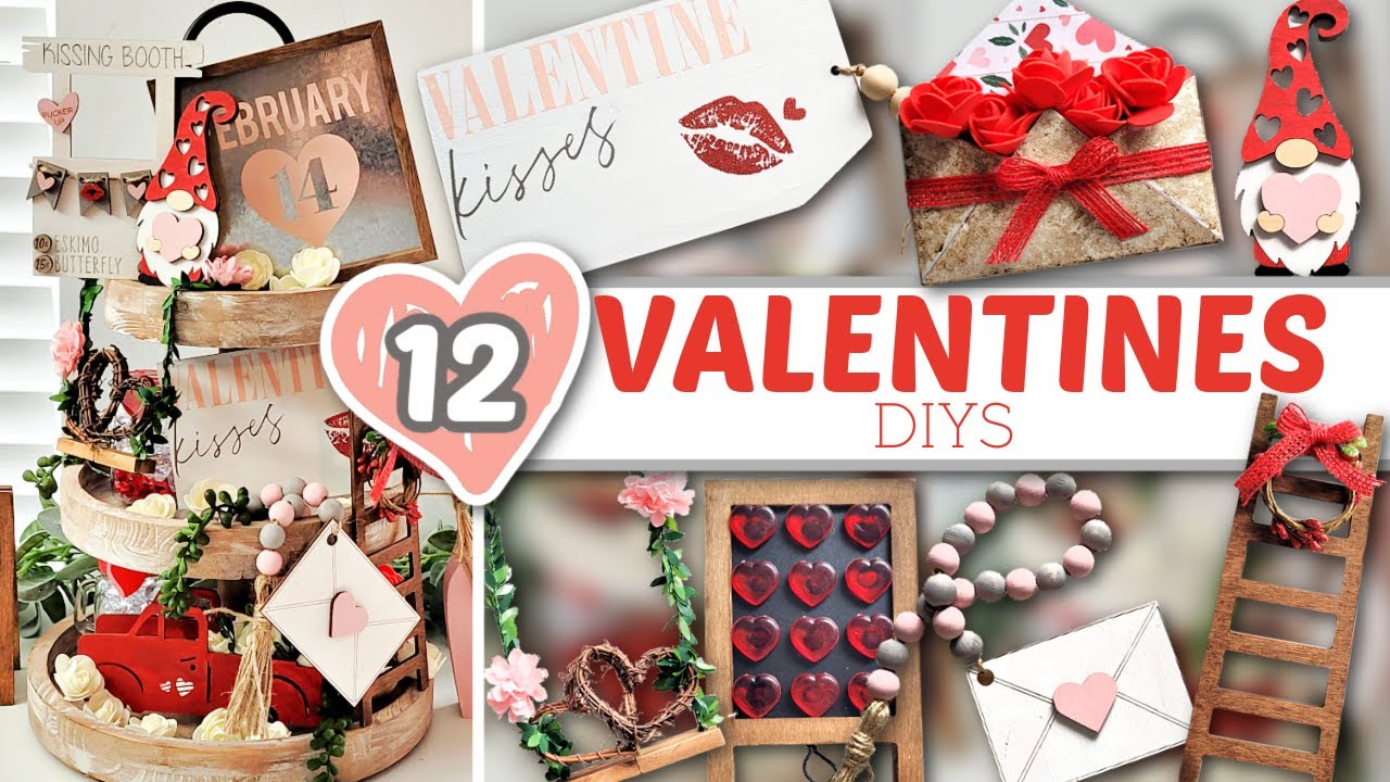 12 VALENTINES TIERED TRAY DIYS! | Make These Valentines Crafts To Decorate Your Tiered Tray For 2022