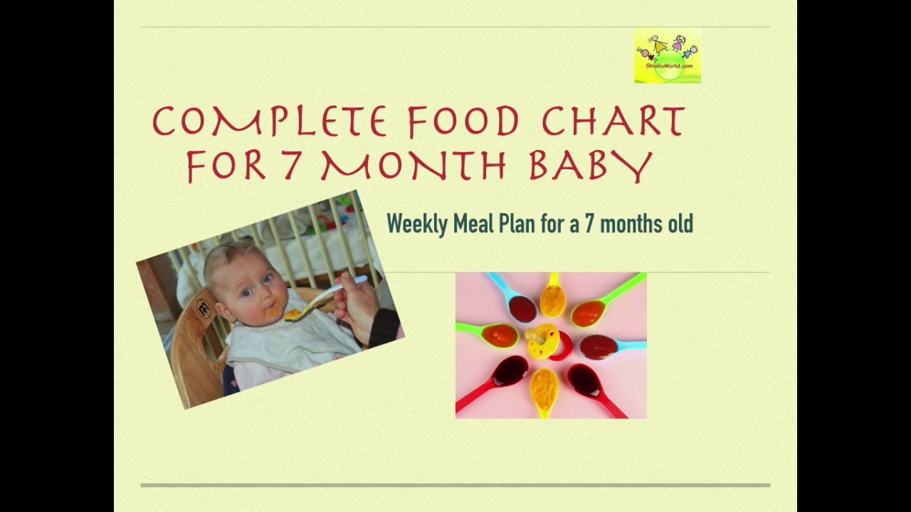 7 Month Infant Food Chart