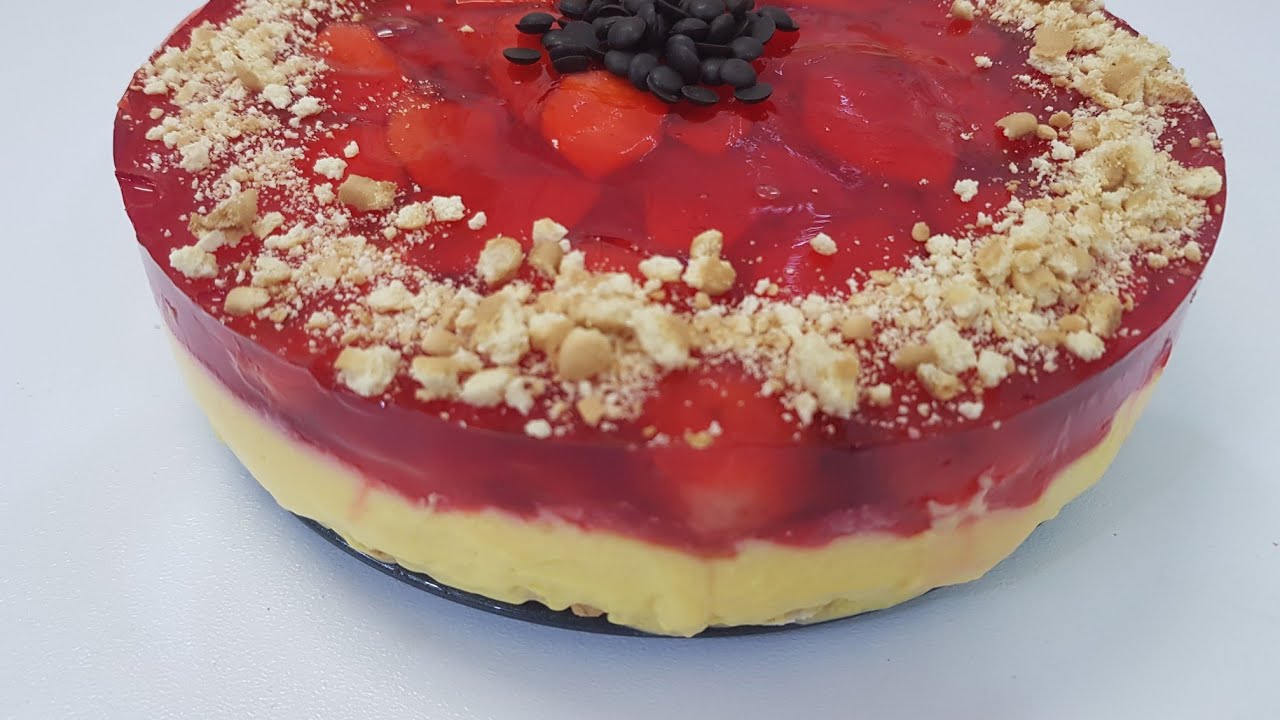 طريقه عمل الترايفل كاسترد بالجلي والفواكه مع البسكويت