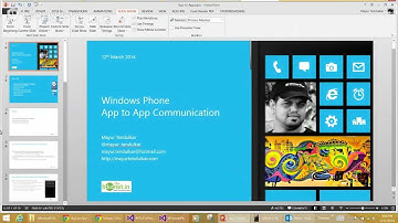 BDotNet Wednesday Hangout - App to App Communication in Windows Phone 8 By Mayur Tendulkar