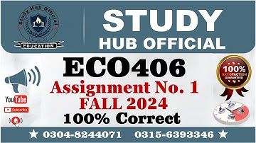 ECO406 Assignment 1 100% Correct Solution Fall 2024, ECO406 Assignment 1 Solution FALL 2024, #ECO406