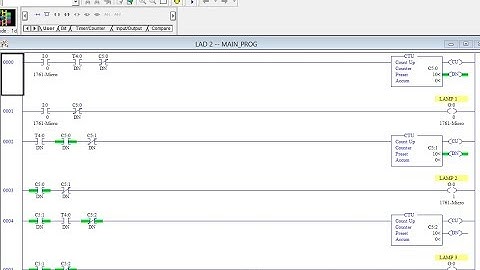 PLC -  RSLOGIX 500 :-  lamp on - off by  3 counter + 1 timer (DONE BIT)  #plc#rslogix#ladderlogic