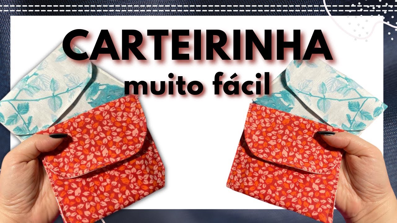 Carteirinha em 9 MINUTOS muito fácil de fazer - Passo a Passo na máquina de costura doméstica