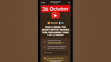 MemeFi YouTube video code today 26 October | MemeFi YouTube video secret code today | #crypto