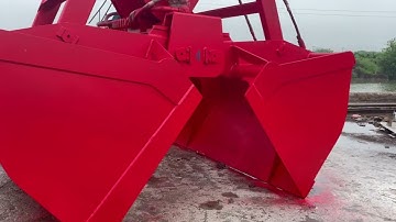 12 Cbm Radio Remote Control Grab Bucket Red C5M Spray Painting