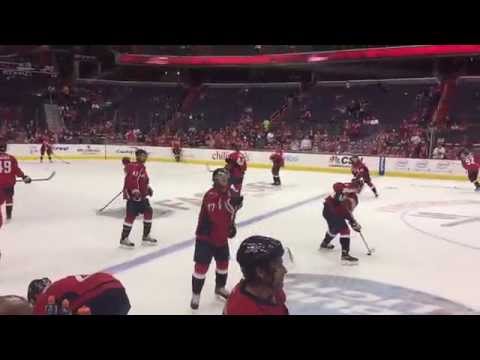 TJ Oshie Puck Juggling During Warm-Ups