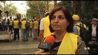 بروز شده/ تظاهرات هواداران مجاهدین خلق در نیویورک همزمان با سخنرانی روحانی در سازمان ملل