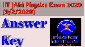 IIT JAM 2020 PHYSICS EXAM EXPECTED ANSWER KEY || Physics institute jaipur