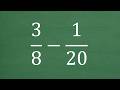 3/8 – 1/20 The School Way and Then a Fraction Trick They Don’t Teach in School