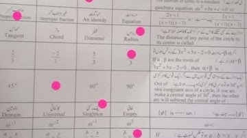 Solved Mcqs 10th class Math Lahore board group 1 paper 2024 10th Math first time paper