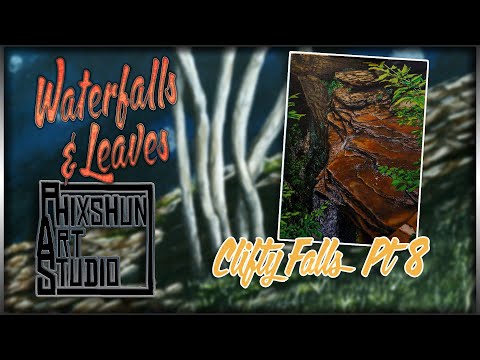 Clifty Falls Pt 8 - Waterfalls & Leaves | Phixshun Art Studio | #acrylicpainting #art